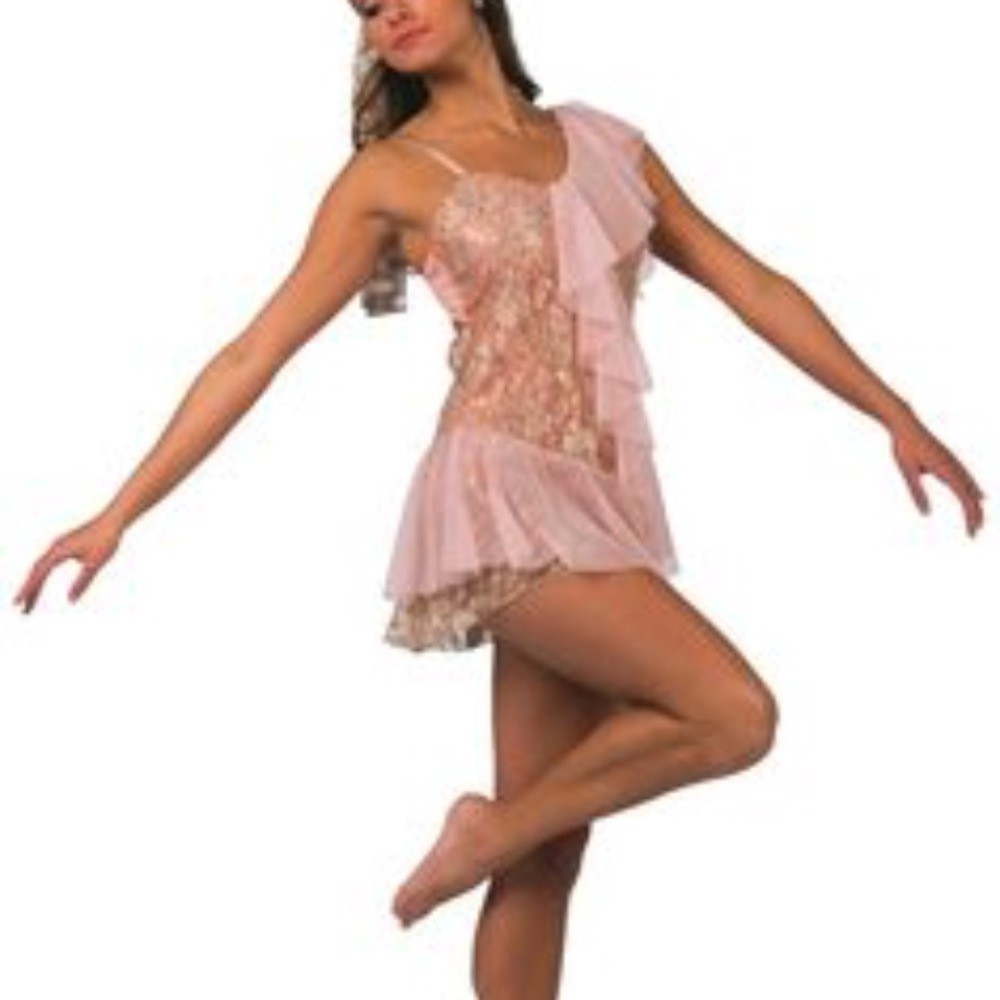 Peach colored lyrical dance costume